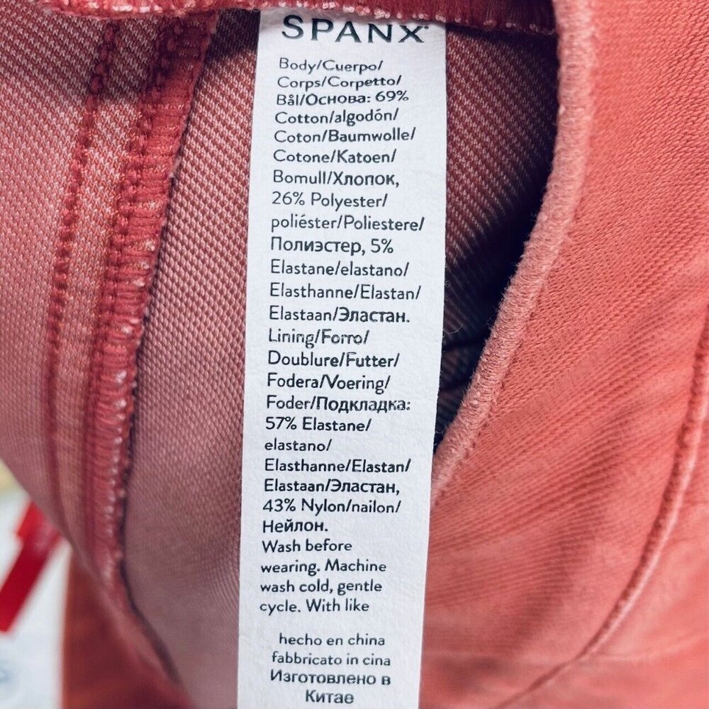 Spanx Leggins Pants Size XL Women’s Ankle Jeanish Island Orange Flawed - Picture 10 of 12